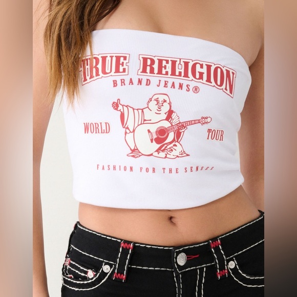 NWT - TRUE RELIGION Heritage Womens Tube Top in White - Size XL - Picture 2 of 5